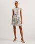 KUMIKO-Dresses-V Neck Printed Tie Front Mini Dress- Ted Baker Romania